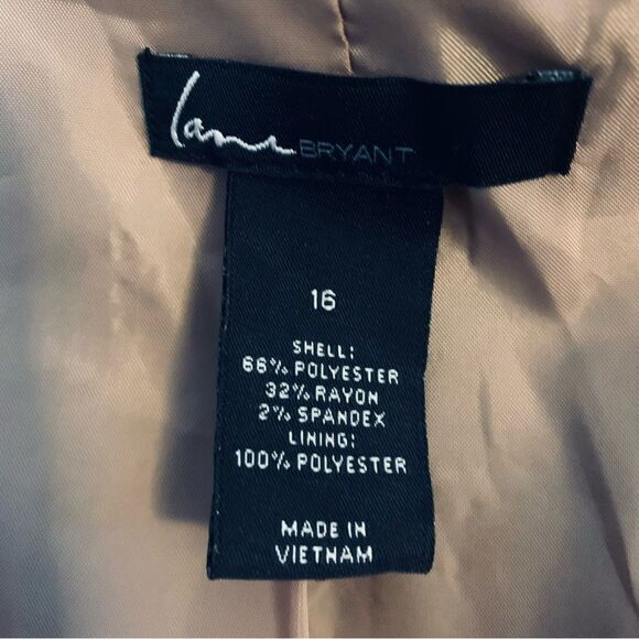 Lane Bryant Houndstooth Blazer Black and Tan with Embellished Collar Sz 16 - Picture 4 of 10